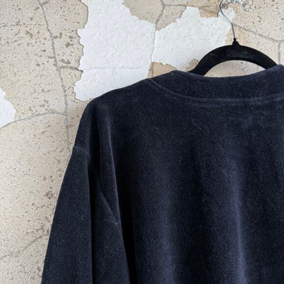 Vintage Neiman Marcus Cardigan Black Velvet Gold Embroidery Made in USA Womens S - Picture 3 of 8